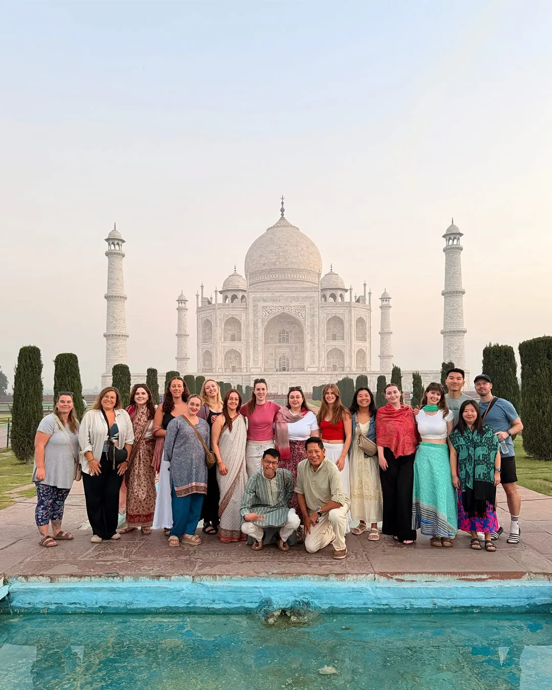 Family enjoying a luxury tour of the Taj Mahal in Agra, India
