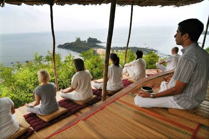 Luxury wellness retreat at a serene hotel surrounded by nature in India